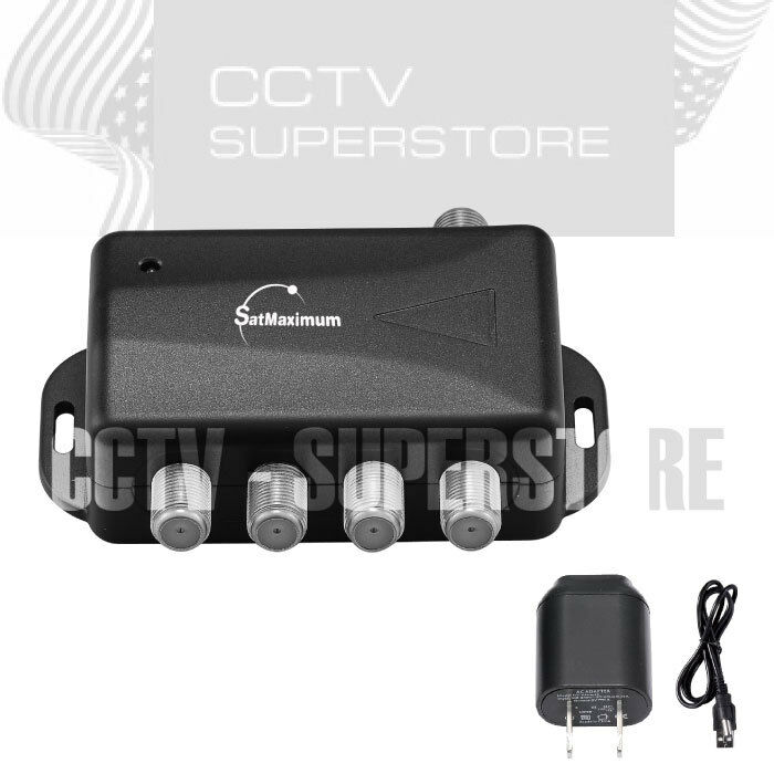 Tv Antenna Signal Booster Amplifier Splitter Hdtv Cable 4 Port Audio Video