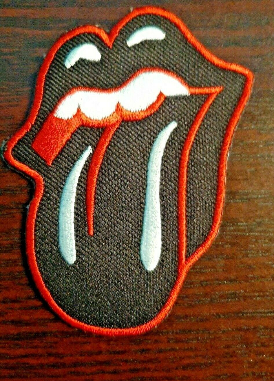Rolling Stone Tongue Embroidered Iron-on Patch 3.5" X 2.5"  (new)