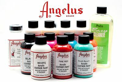(2 Bottles) Of Angelus Acrylic Shoes Boots Handbags Leather Paint Dye 1 Oz